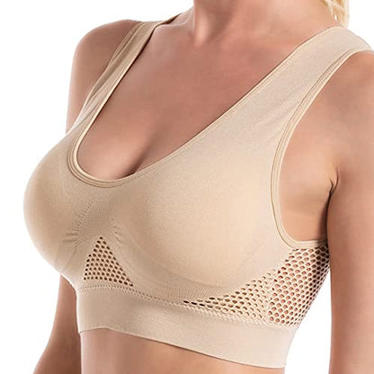 Breathable Seamless Mesh Sports Bra