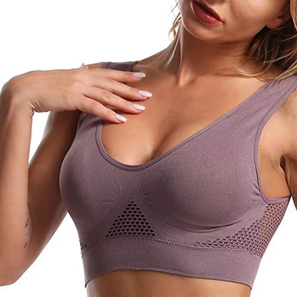 Breathable Seamless Mesh Sports Bra