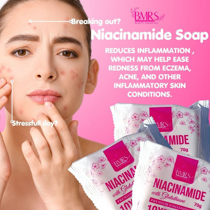 BMRS NIACINAMIDE GLUTA SOAP 10X WHITENING & MOISTURIZING