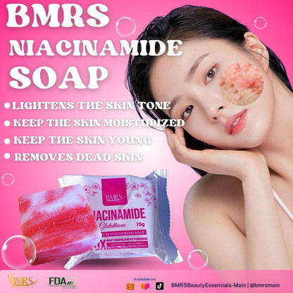 BMRS NIACINAMIDE GLUTA SOAP 10X WHITENING & MOISTURIZING