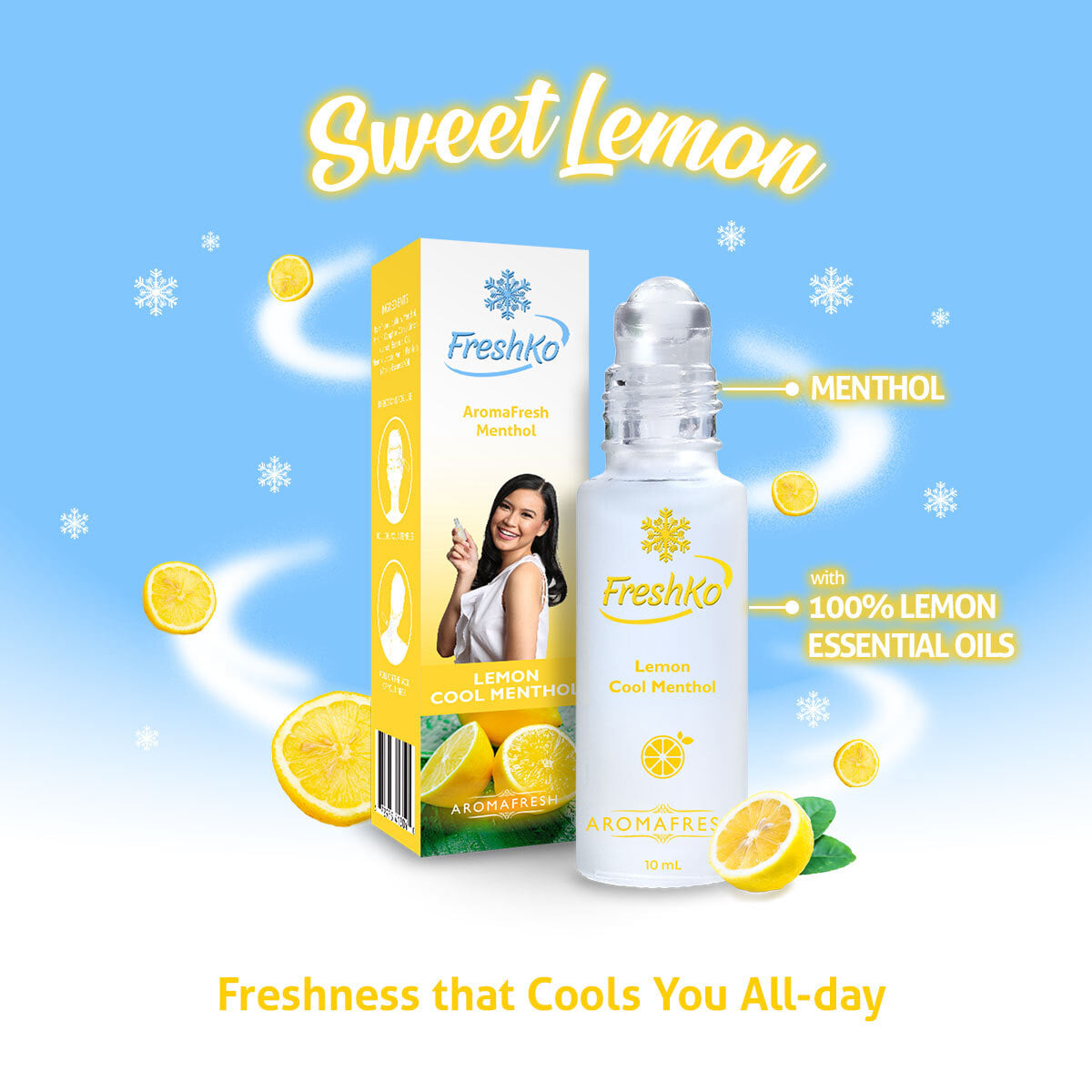 FreshKo Essential Oil Cool Menthol Roll-On 10ml