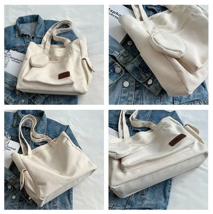 2-in-1 Canvas Tote Bag with Coin Purse