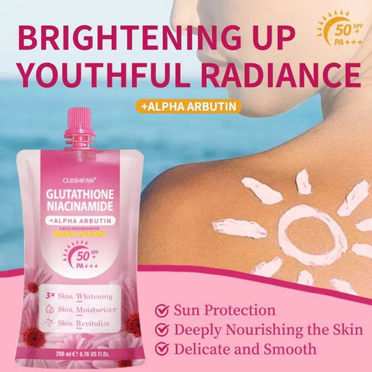 Cuishifan Glutathione Niacinamide + Alpha Arbutin Body Whitening Lotion With SPF 50 PA+++
