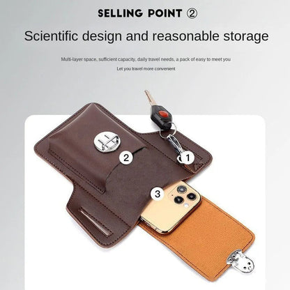 Leather Belt Phone Waist Bag