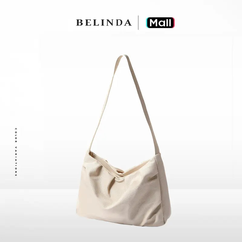 Japanese Soft Leather Pleated Shoulder Bag