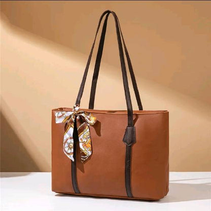 Large Capacity Tote Bag with Silk Ribbon