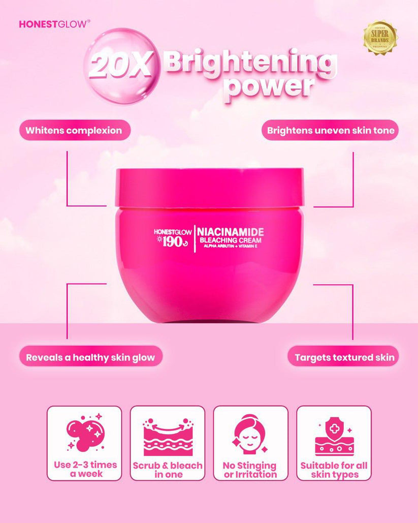 HONEST GLOW Glow 190 Niacinamide Bleaching Cream 250g