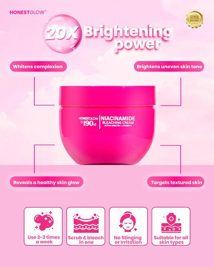 HONEST GLOW Glow 190 Niacinamide Bleaching Cream 250g