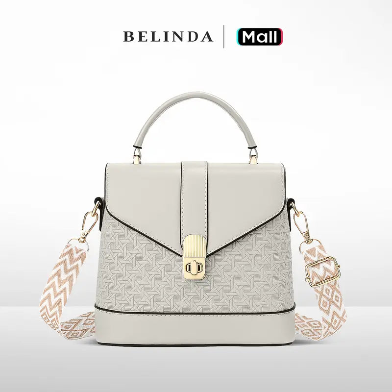 Stylish Embossed Handbag with Wide Strap
