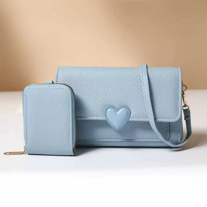 2-IN-1 Double Zipper Long Wallet Bag with Coin Purse