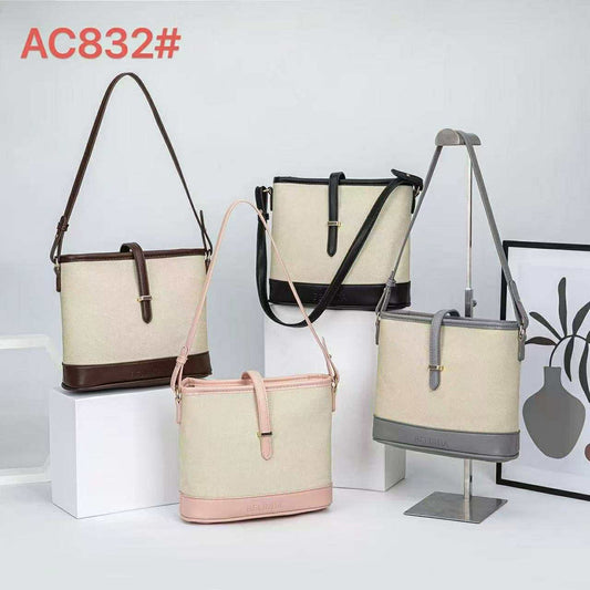 Sweet Stitching Color Underarm Bucket Bag