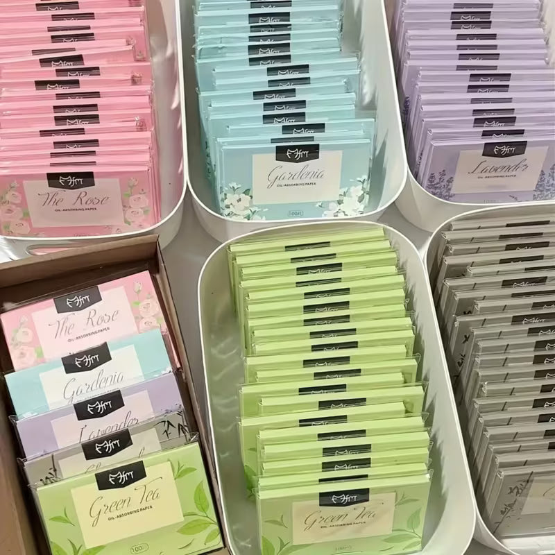 100 Sheets/Pack of High-Efficiency Oil Blotting Paper
