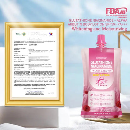 Cuishifan Glutathione Niacinamide + Alpha Arbutin Body Whitening Lotion With SPF 50 PA+++