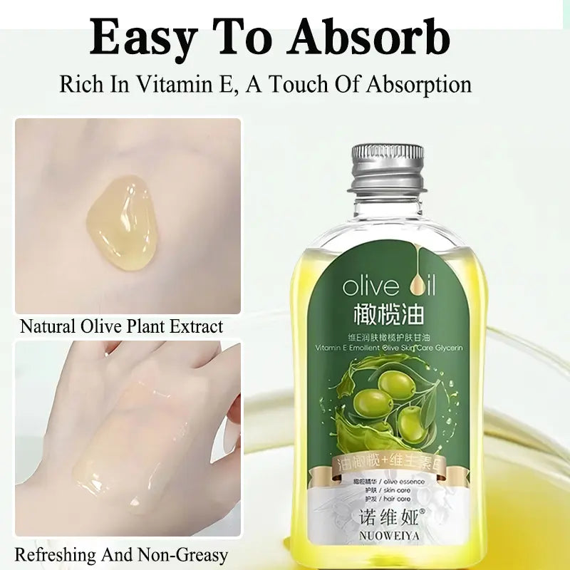 Pure Olive Oil with Vitamin E for Skin, Hair and Face