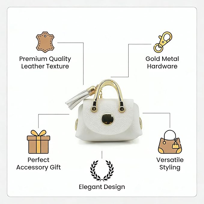 Mini PU Leather Handbag Keychain