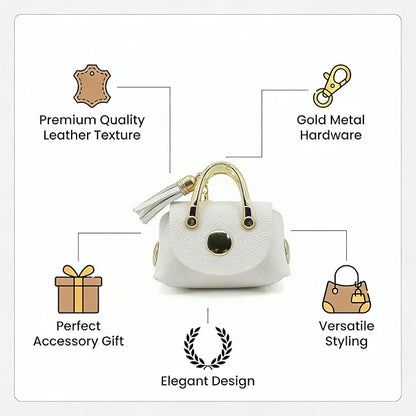 Mini PU Leather Handbag Keychain