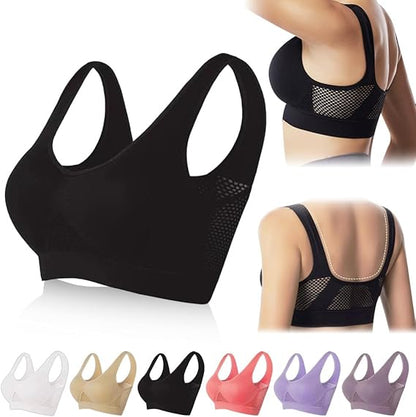 Breathable Seamless Mesh Sports Bra