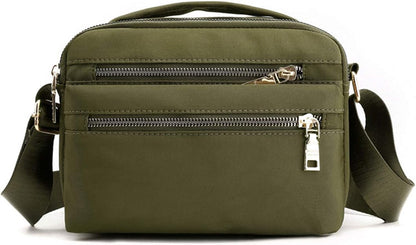 Multi Pocket Waterproof Nylon Messenger Crossbody Bag