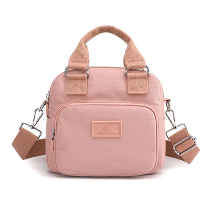 Multicompartment Nylon Crossbody Bag with Adjustable Strap