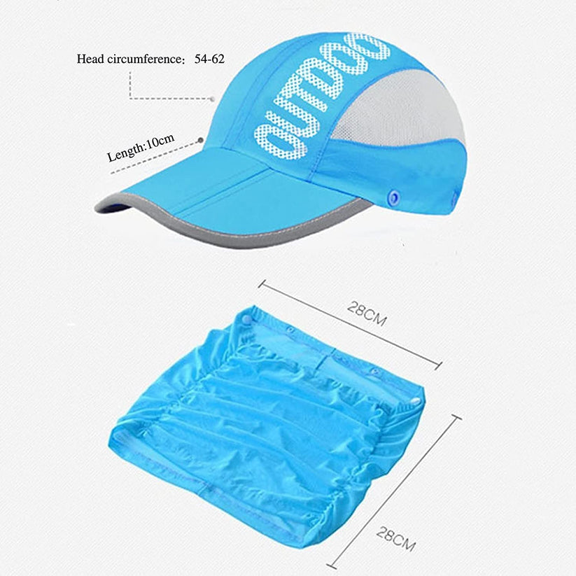 Unisex Sun Protection Cap with Face Mask Cover UPF 50+