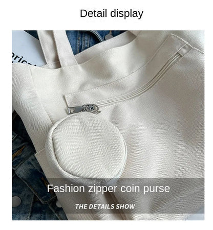 2-in-1 Canvas Tote Bag with Coin Purse