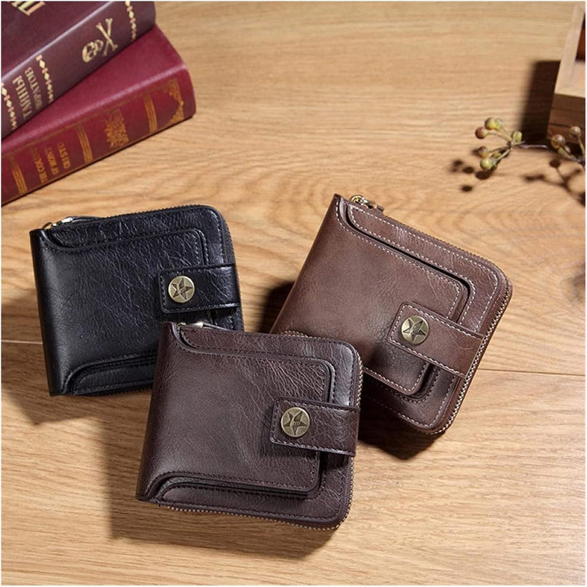 Men's Vintage Leather Bi-Fold Wallet