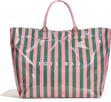 PVC Striped Tote Bag