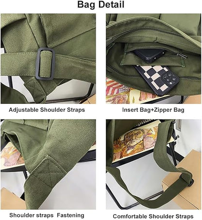 Large Capacity Canvas Messenger Bag