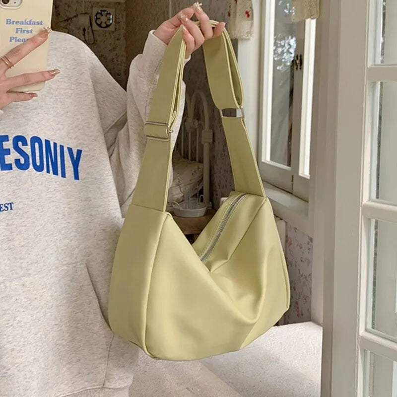 Minimalist Soft Leather Wide Strap Shoulder Bag