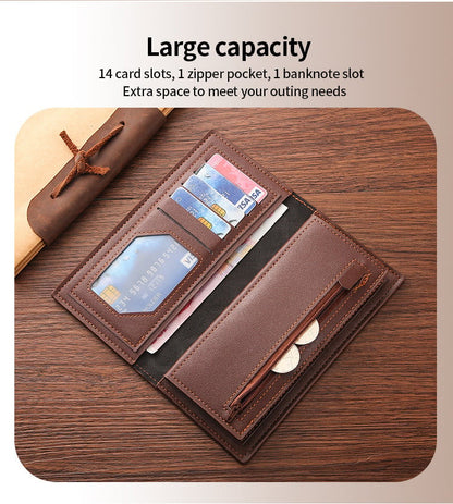 Men's Leather Long Wallet