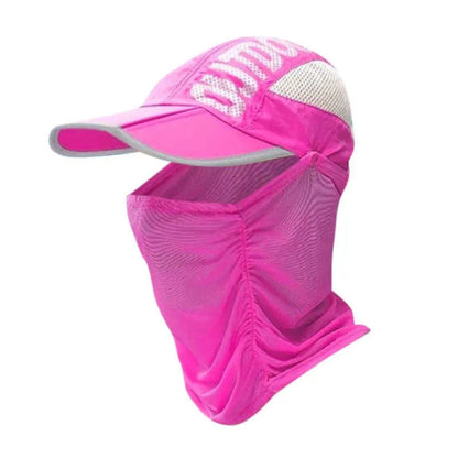 Unisex Sun Protection Cap with Face Mask Cover UPF 50+
