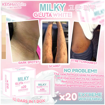 MILKY GLUTA WHITE SOAP X20 WHITENING