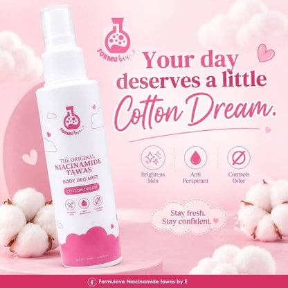 Formulove Niacinamide Tawas Body Deo Mist | Cotton Dream Scent 100ml