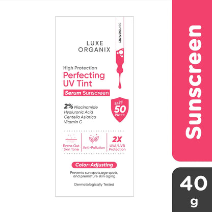 Luxe Organix High Protection Perfecting UV Tint Serum Sunscreen SPF 50 PA +++ 40g