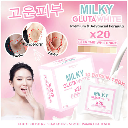 MILKY GLUTA WHITE SOAP X20 WHITENING