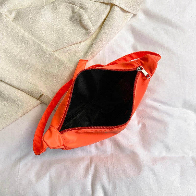 Pop-Color Crescent Shoulder Bag