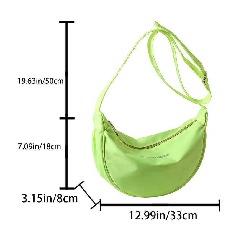 Pop-Color Crescent Shoulder Bag