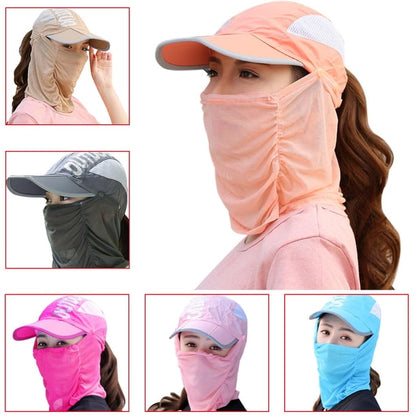 Unisex Sun Protection Cap with Face Mask Cover UPF 50+