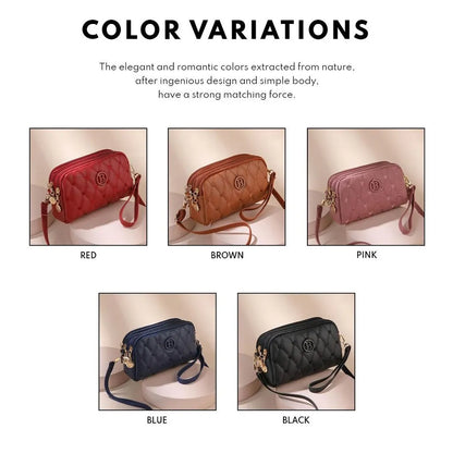Three-layer Zipper Fashion Sling Bag