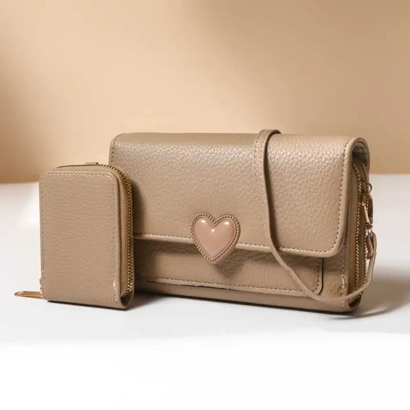 2-IN-1 Double Zipper Long Wallet Bag with Coin Purse