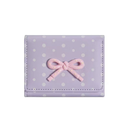 Cute Ribbon Polka Dot Mini Wallet