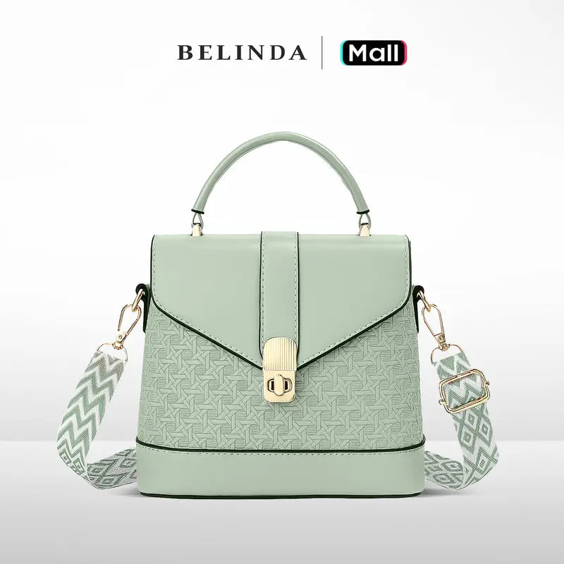 Stylish Embossed Handbag with Wide Strap