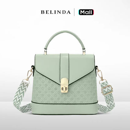 Stylish Embossed Handbag with Wide Strap