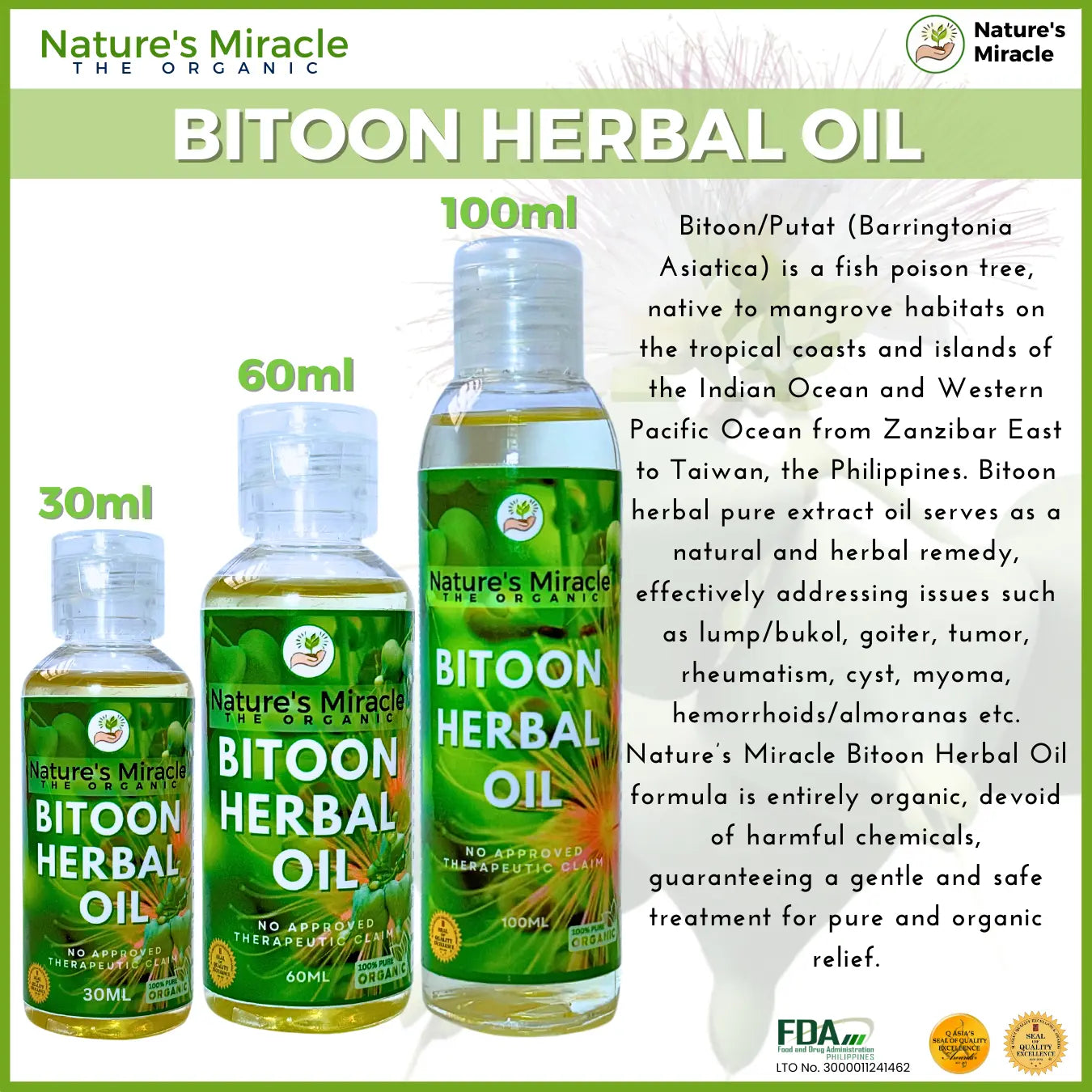 NATURE'S MIRACLE Bitoon Herbal Oil