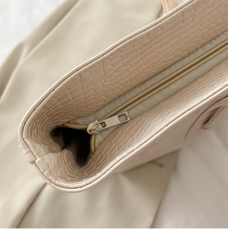 Crocodile Pattern Leather Tote Bag