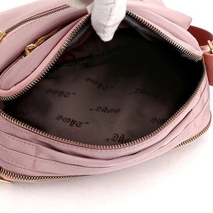 Multi Pocket Waterproof Nylon Messenger Crossbody Bag