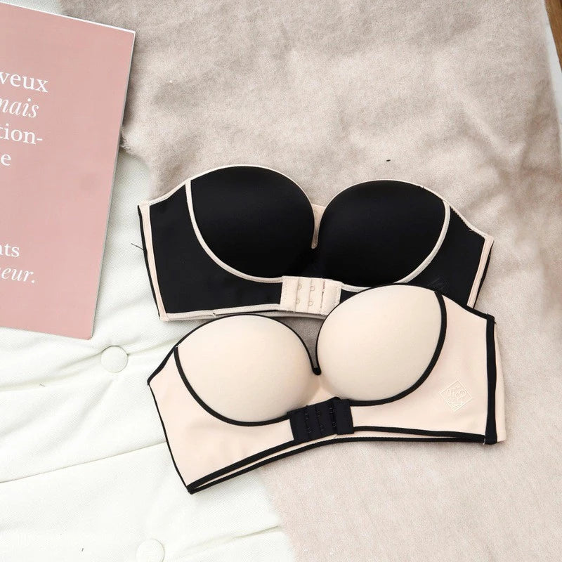 Strapless Front Buckle Push Up Bra