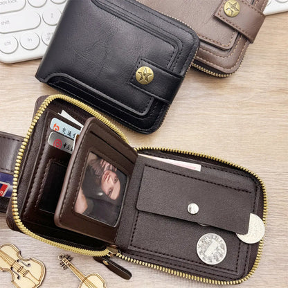 Men's Vintage Leather Bi-Fold Wallet