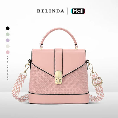Stylish Embossed Handbag with Wide Strap