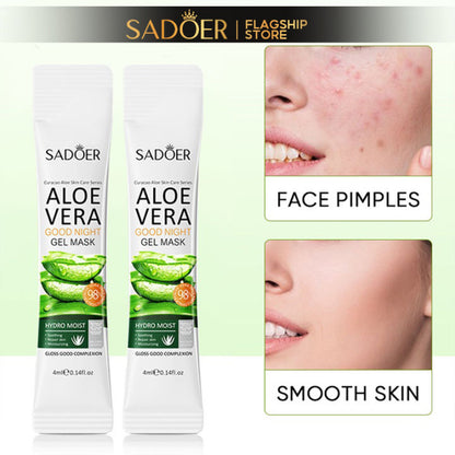 SADOER Aloe Vera Frozen Mask Jelly Hydrating Moisturizing Whitening Brightening Sleeping 4ml